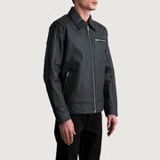Lavendard Læder Bikerjakke til Mænd – alternate product view 2