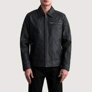 Lavendard Læder Bikerjakke til Mænd – alternate product view 3