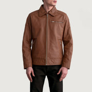 Lavendard Læder Bikerjakke til Mænd – alternate product view 3