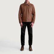 Lavendard Læder Bikerjakke til Mænd – alternate product view 4