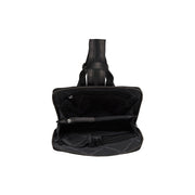 Amanda Full-Grain Leather Backpack til Kvinder - Structured Side Profile Showing Gusset Depth &amp; Expansion Capacity
