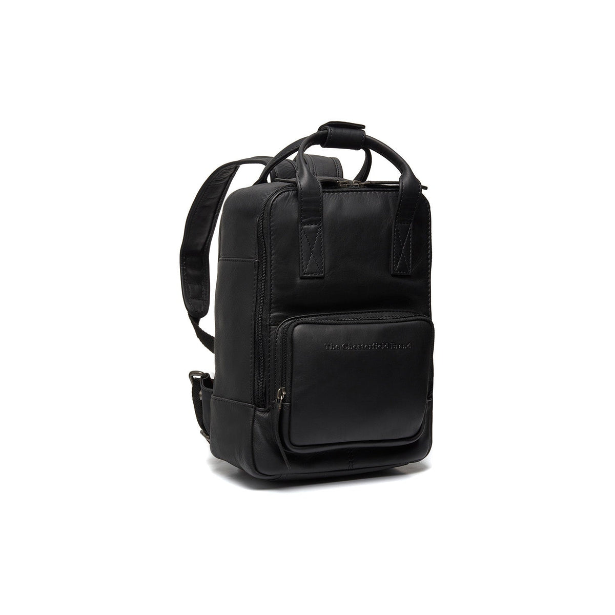 Bellary Full-Grain Leather Backpack til Kvinder in Classic 100% Full-Grain Leather - Full Exterior Front Profile View | Buy Online