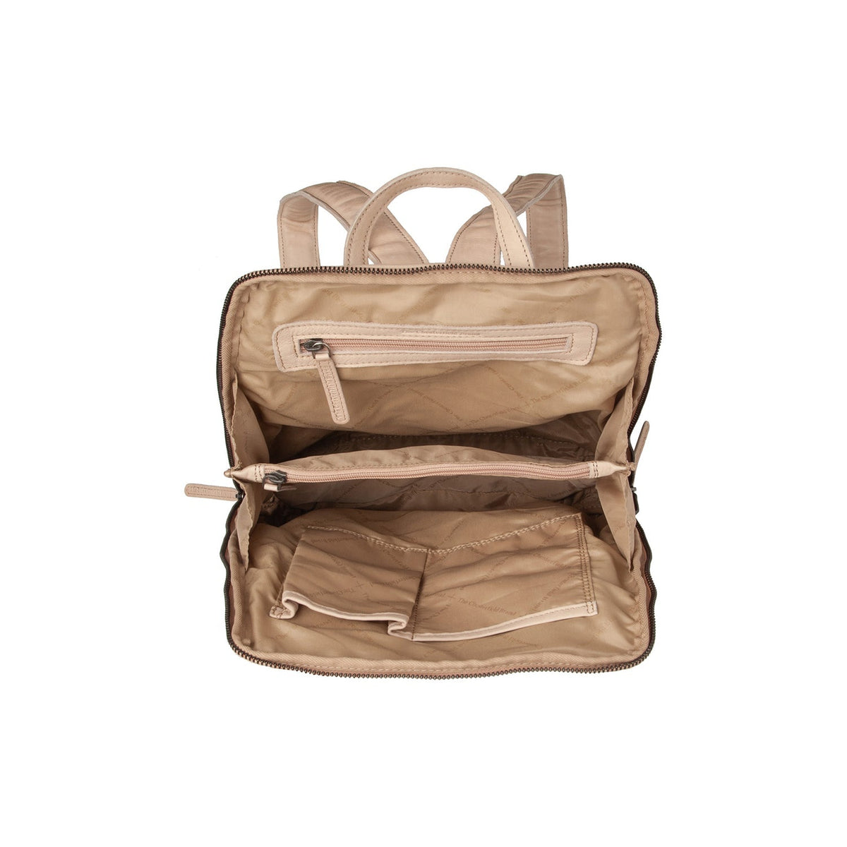 Solid Antique Brass Hardware &amp; Heavy-Duty Dual Zipper Detail on Bern Full-Grain Leather Backpack til Kvinder