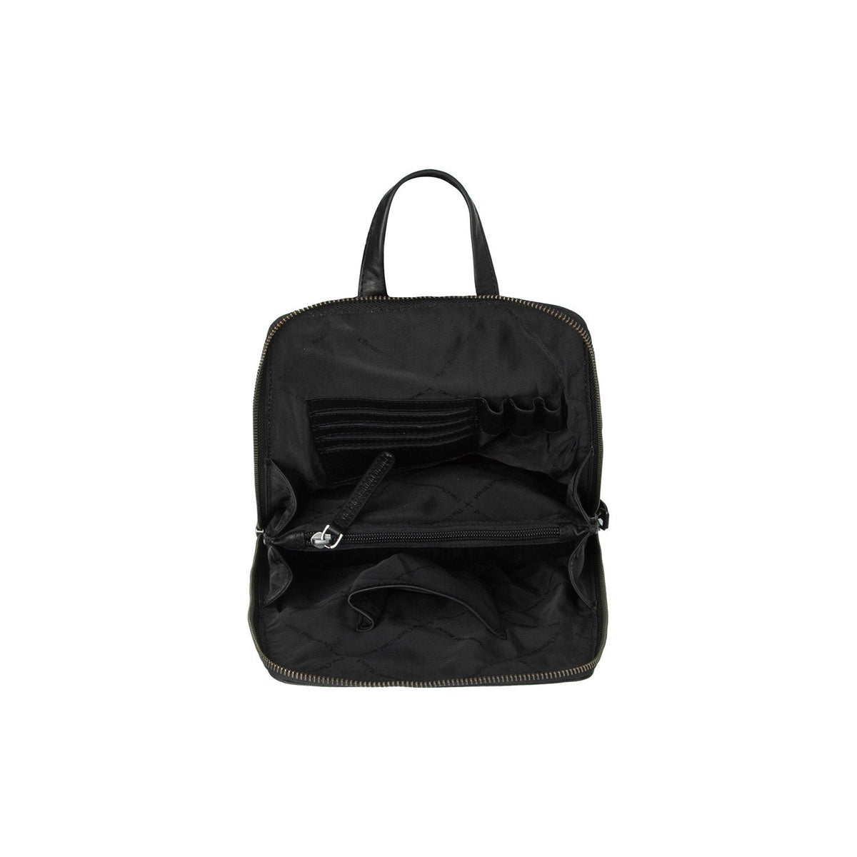 Solid Antique Brass Hardware &amp; Heavy-Duty Dual Zipper Detail on Linford Full-Grain Leather Backpack til Kvinder