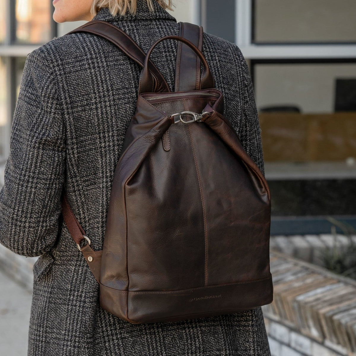 Manchester Full-Grain Leather Backpack til Kvinder – alternate product view 2