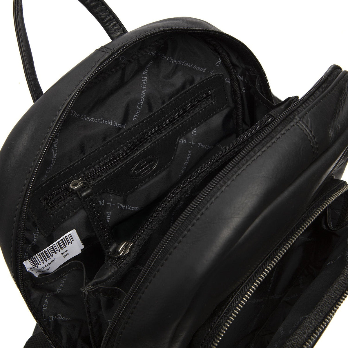 Tan 100% Full-Grain leather Backpack - Rear Perspective Showing Reinforced Leather Straps &amp; Stitching