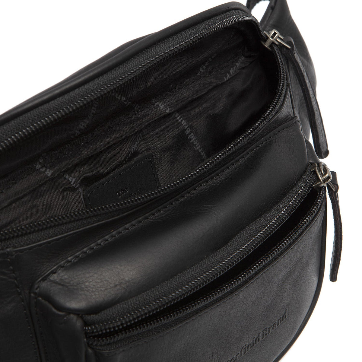 Solid Antique Brass Hardware &amp; Heavy-Duty Dual Zipper Detail on Jack Full-Grain Leather Belt Bag til Kvinder