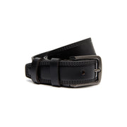 Manovo Full-Grain Leather Belt til Mænd in Classic 100% Full-Grain Leather - Full Exterior Front Profile View | Buy Online