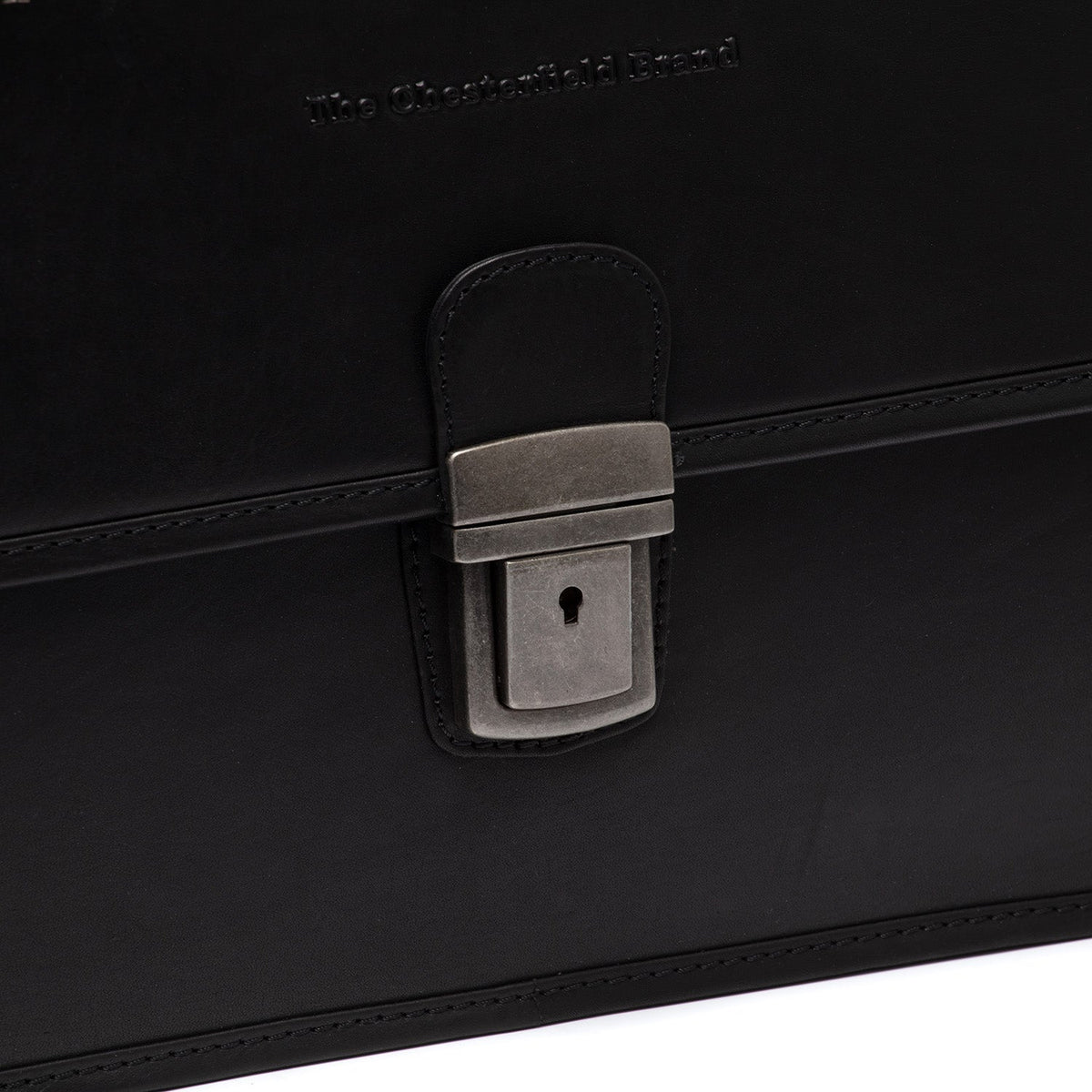 
Classic 100% Full-Grain leather Briefcase - Bagfra med forstærkede læderremme og syninger