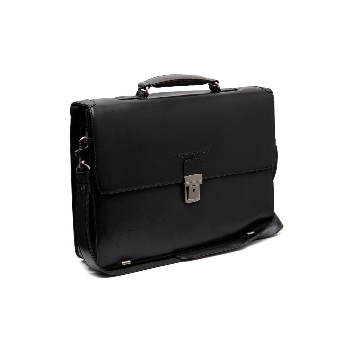 Salvatore Full-Grain Leather Briefcase in Classic 100% Full-Grain Leather - Full Exterior Front Profile View | Buy Online