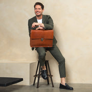 Salvatore Full-Grain Leather Briefcase – alternate product view 3