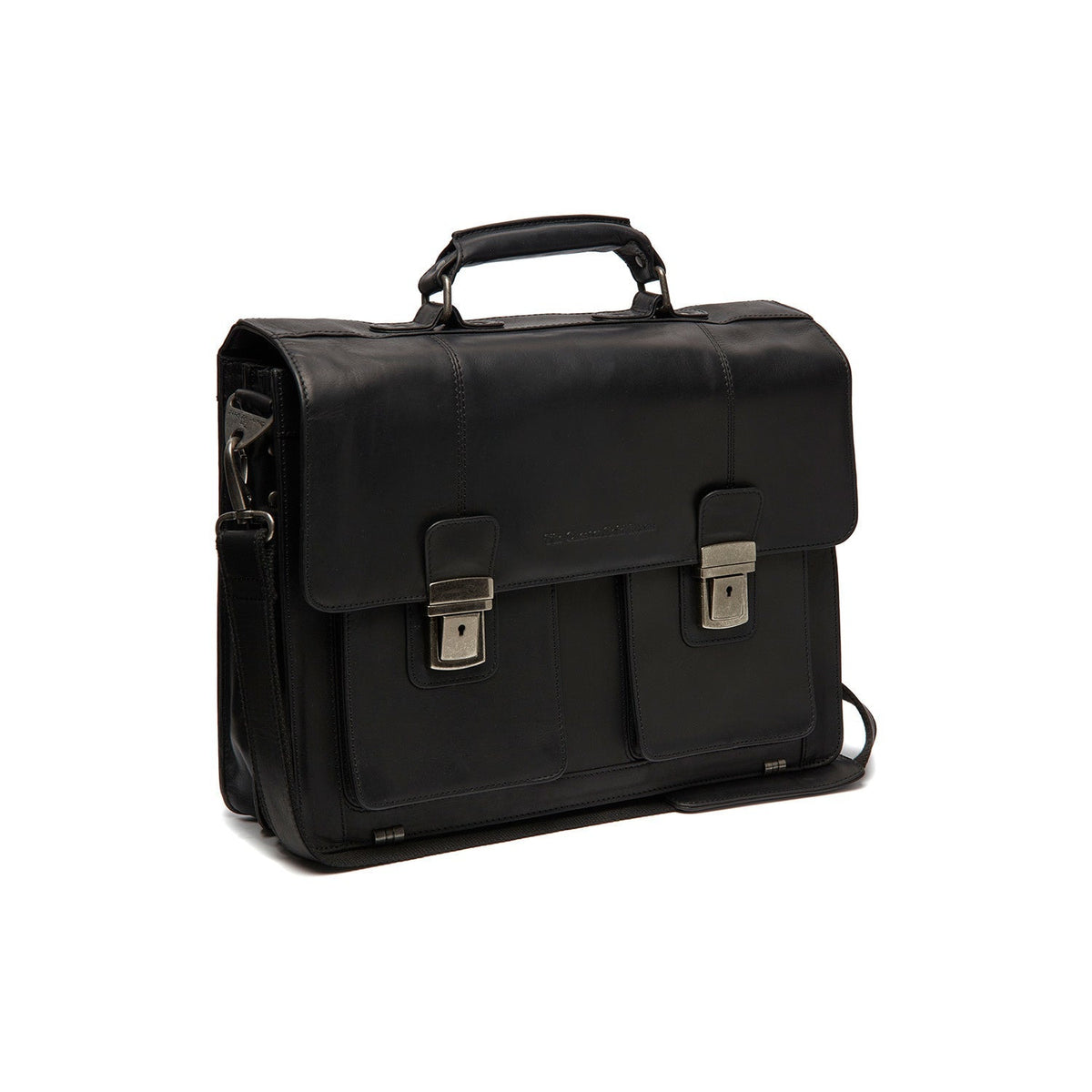 Springfield Full-Grain Leather Briefcase til Kvinder in Classic 100% Full-Grain Leather - Full Exterior Front Profile View | Buy Online