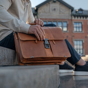 Stuttgart Full-Grain Leather Briefcase til Kvinder – alternate product view 2