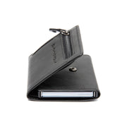 Solid Antique Brass Hardware &amp; Heavy-Duty Dual Zipper Detail on Gabriela Full-Grain Leather Card Holder til Kvinder
