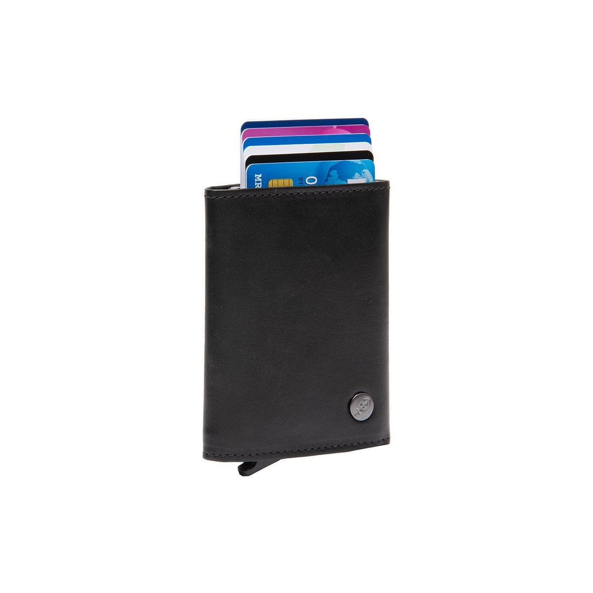 Gabriela Full-Grain Leather Card Holder til Kvinder in Classic 100% Full-Grain Leather - Full Exterior Front Profile View | Buy Online