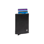 Gabriela Full-Grain Leather Card Holder til Kvinder in Classic 100% Full-Grain Leather - Full Exterior Front Profile View | Buy Online