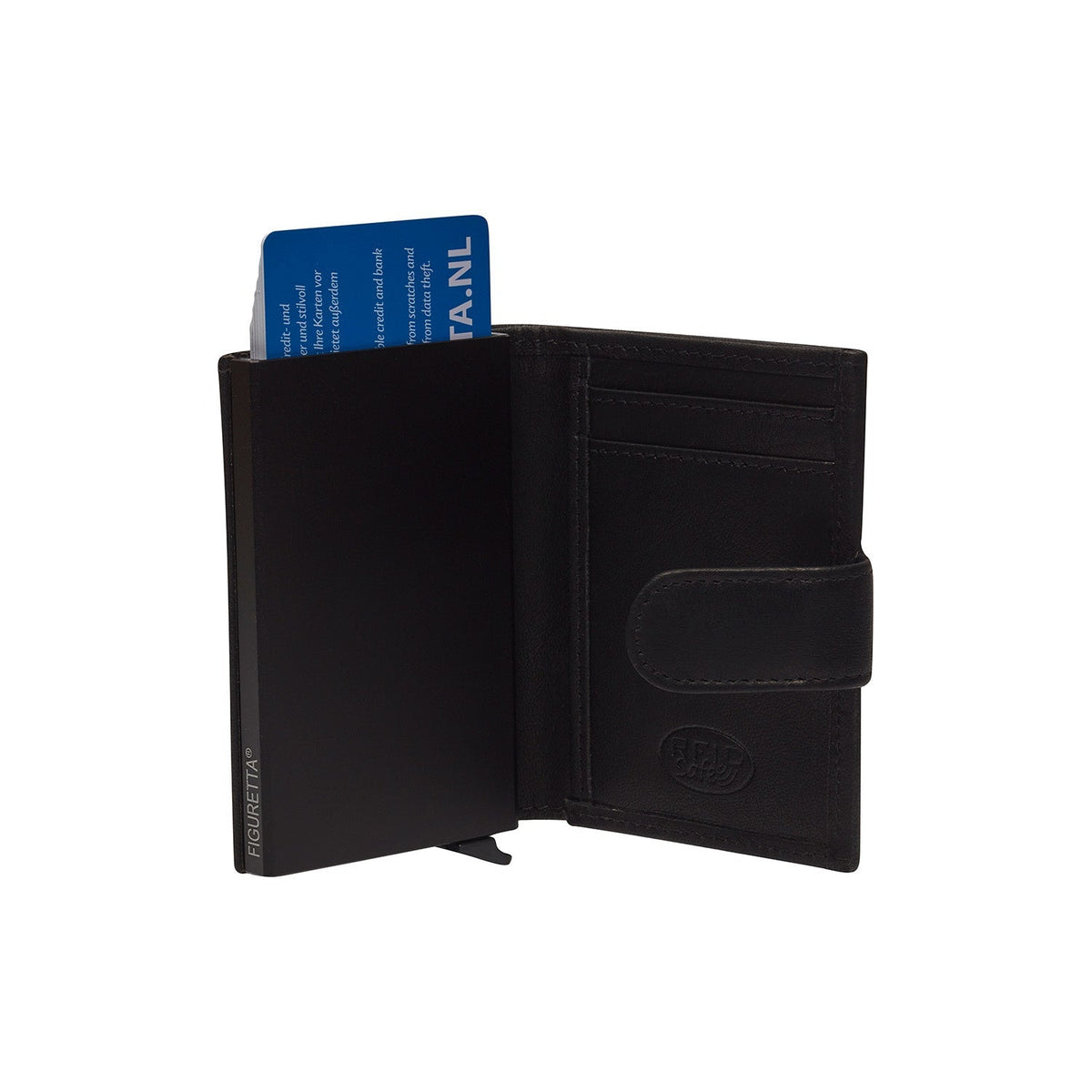 Solid Antique Brass Hardware &amp; Heavy-Duty Dual Zipper Detail on Hannover Full-Grain Leather Card Holder til Kvinder