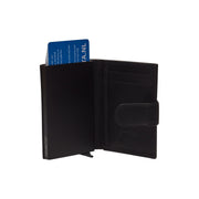 Solid Antique Brass Hardware &amp; Heavy-Duty Dual Zipper Detail on Hannover Full-Grain Leather Card Holder til Kvinder