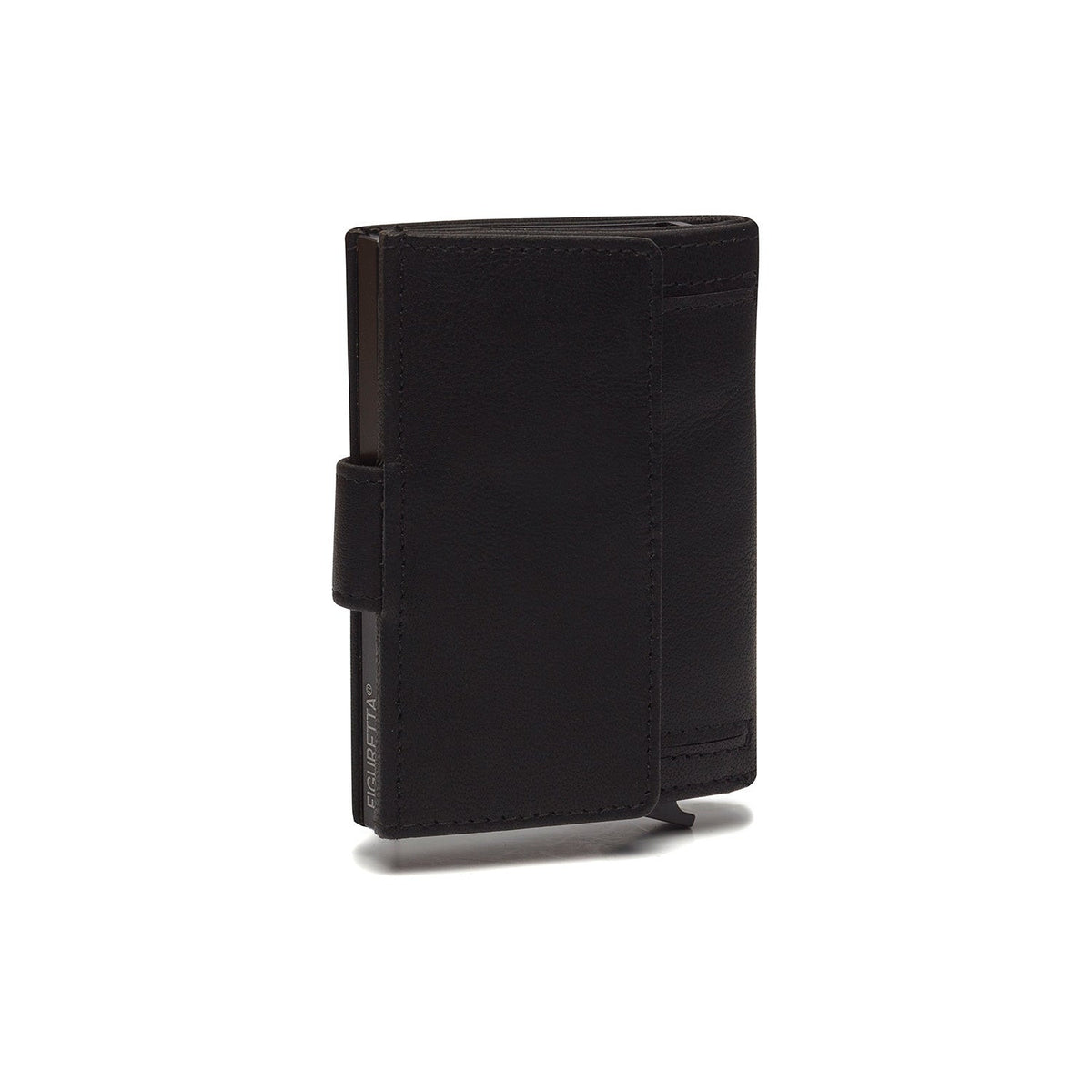 Hannover Full-Grain Leather Card Holder til Kvinder - Structured Side Profile Showing Gusset Depth &amp; Expansion Capacity