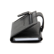 Solid Antique Brass Hardware &amp; Heavy-Duty Dual Zipper Detail on Larino Full-Grain Leather Card Holder til Kvinder