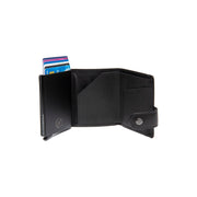 Larino Full-Grain Leather Card Holder til Kvinder - Structured Side Profile Showing Gusset Depth &amp; Expansion Capacity