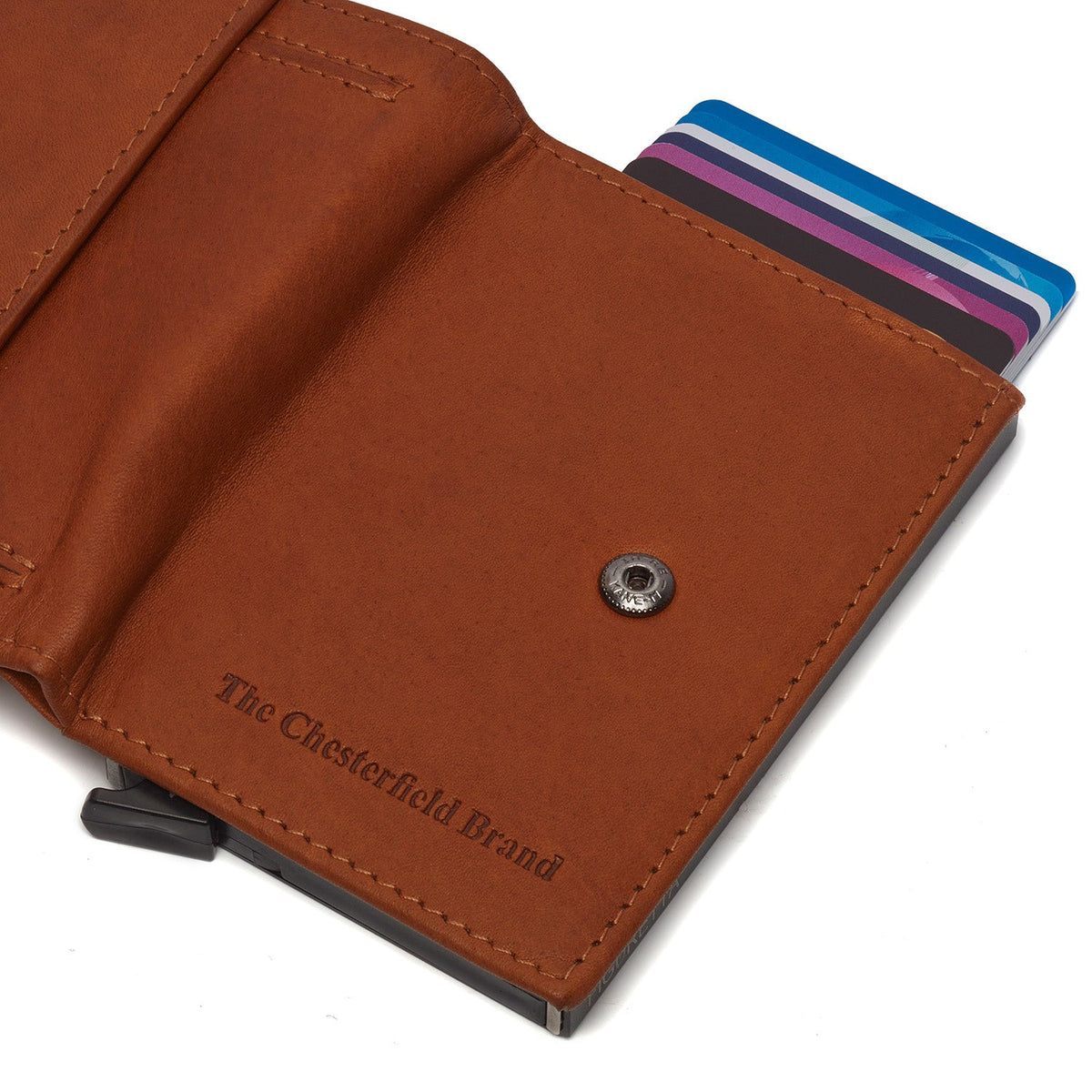 Cognac Leather Card Holder Leipzig, detail view 5
