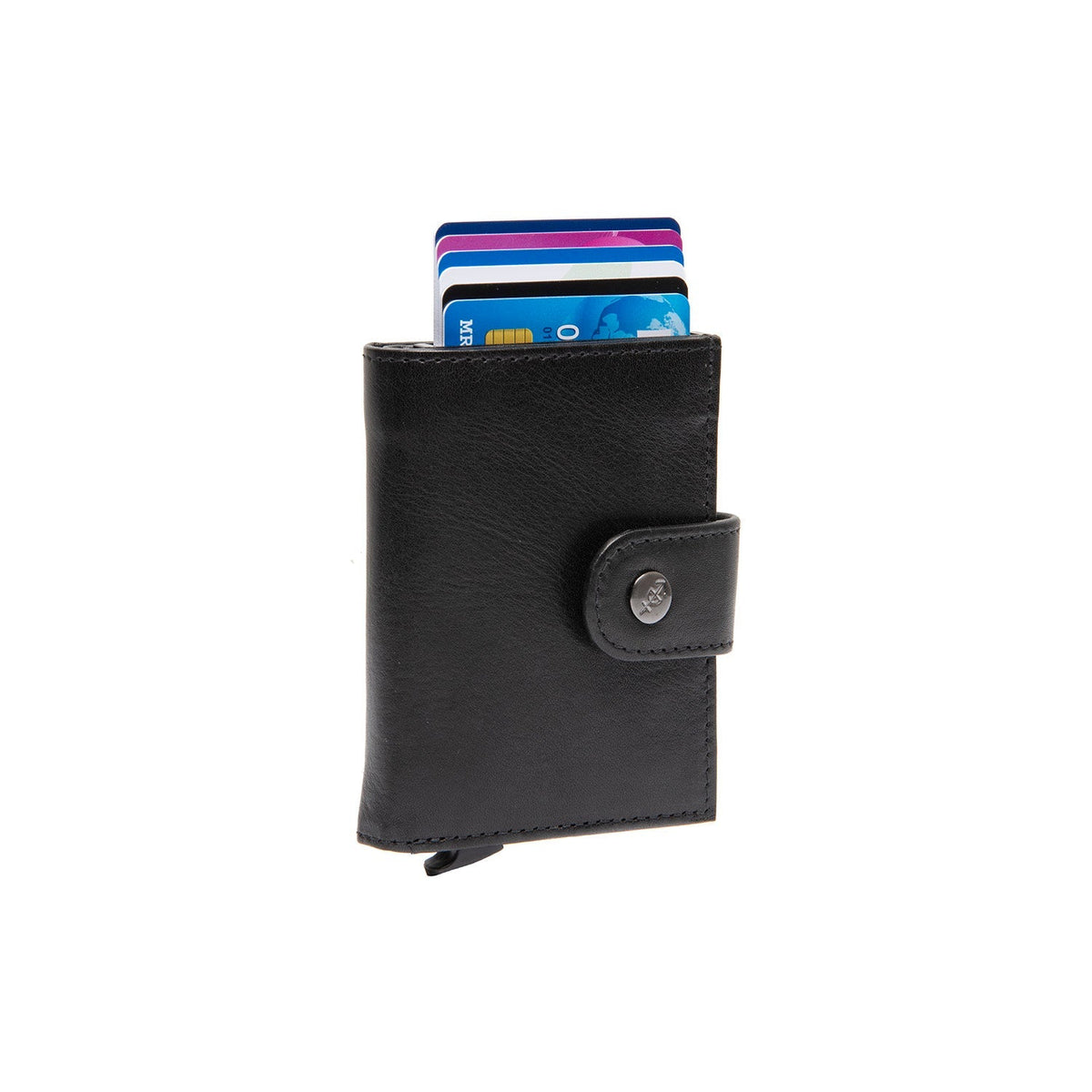 Lesina Full-Grain Leather Card Holder til Kvinder in Classic 100% Full-Grain Leather - Full Exterior Front Profile View | Buy Online