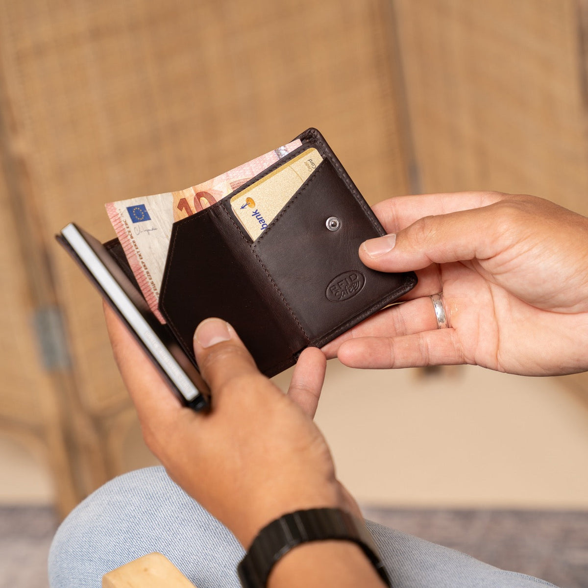 Palma Full-Grain Leather Card Holder til Kvinder – alternate product view 3