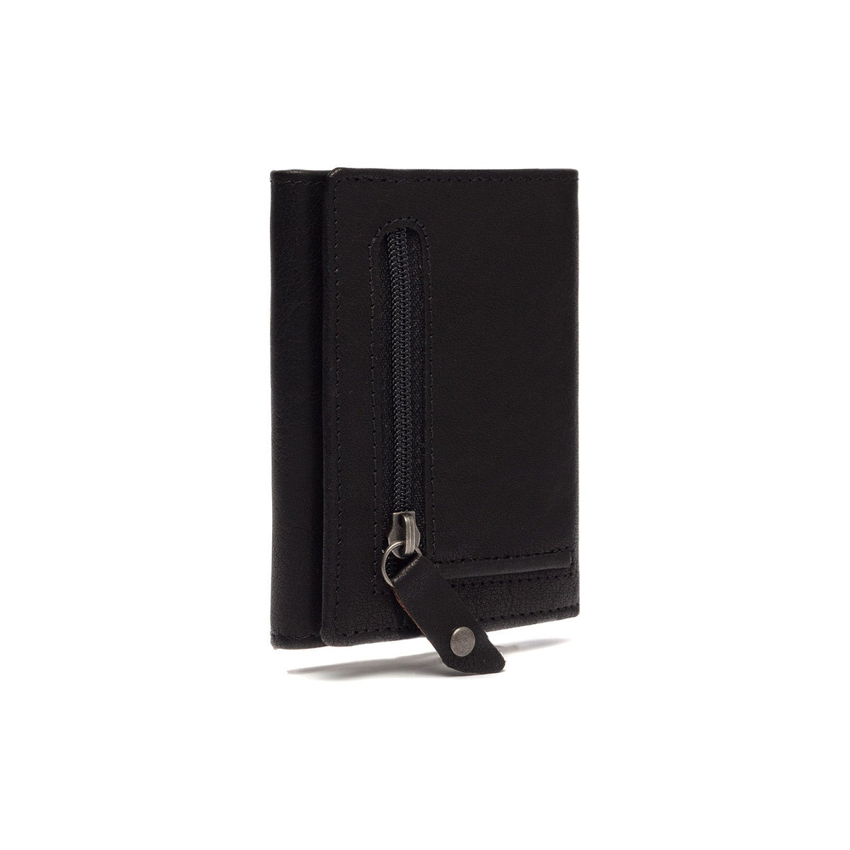 Solid Antique Brass Hardware &amp; Heavy-Duty Dual Zipper Detail on Paris Full-Grain Leather Card Holder til Kvinder
