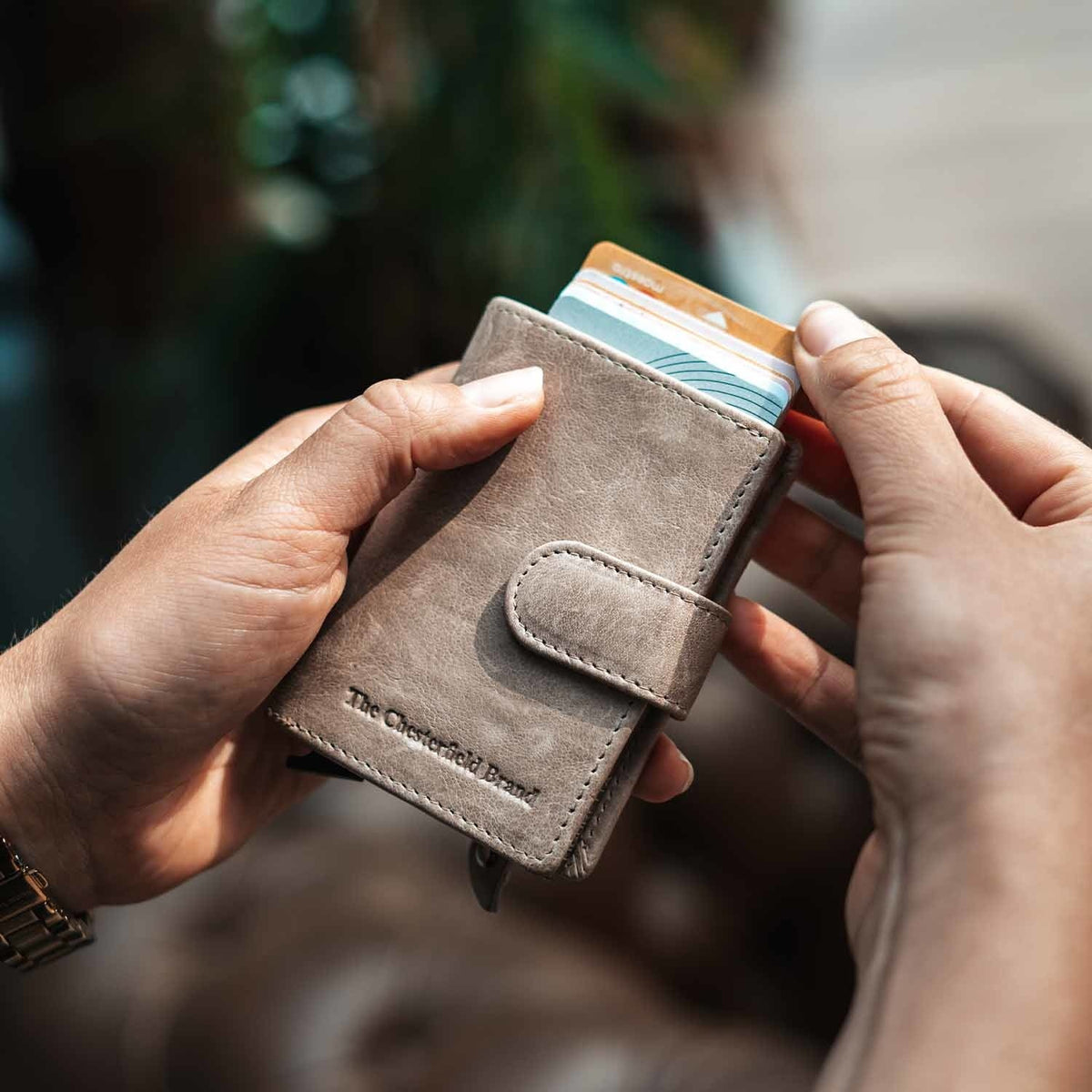Prague Full-Grain Leather Card Holder til Kvinder – alternate product view 2