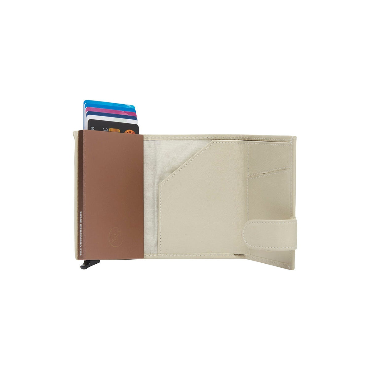 Sabana Full-Grain Leather Card Holder til Kvinder - Structured Side Profile Showing Gusset Depth &amp; Expansion Capacity