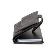 Torola Full-Grain Leather Card Holder til Kvinder - Structured Side Profile Showing Gusset Depth &amp; Expansion Capacity