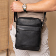 
Classic 100% Full-Grain leather Bag - Bagfra med forstærkede læderremme og syninger