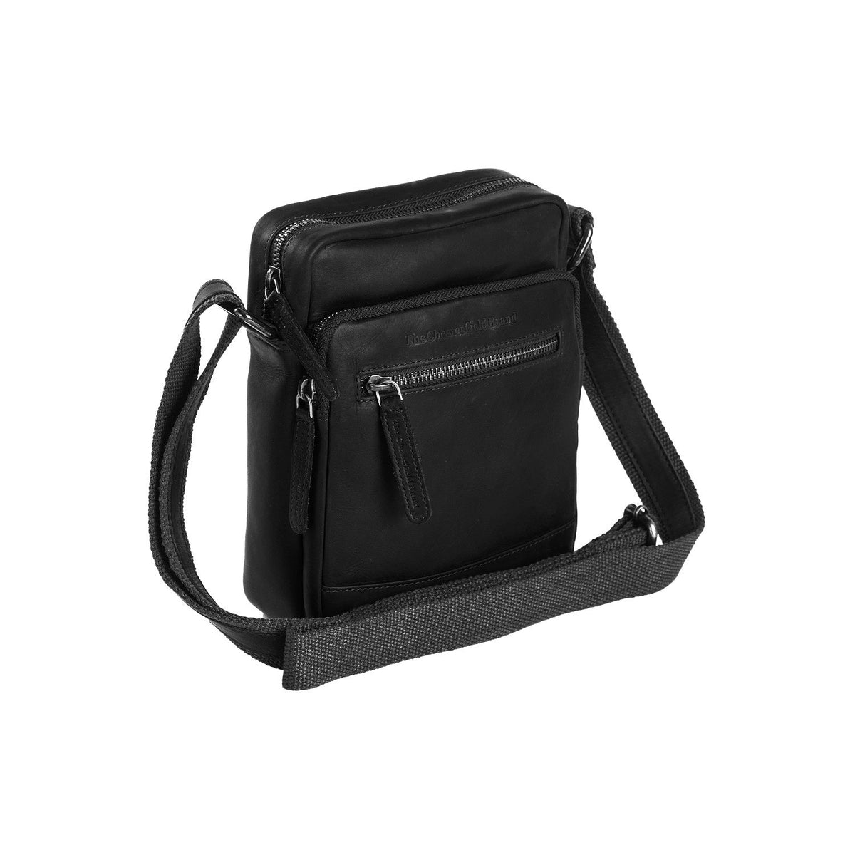 Birmingham Full-Grain Leather Crossbody Bag til Mænd in Classic 100% Full-Grain Leather - Full Exterior Front Profile View | Buy Online