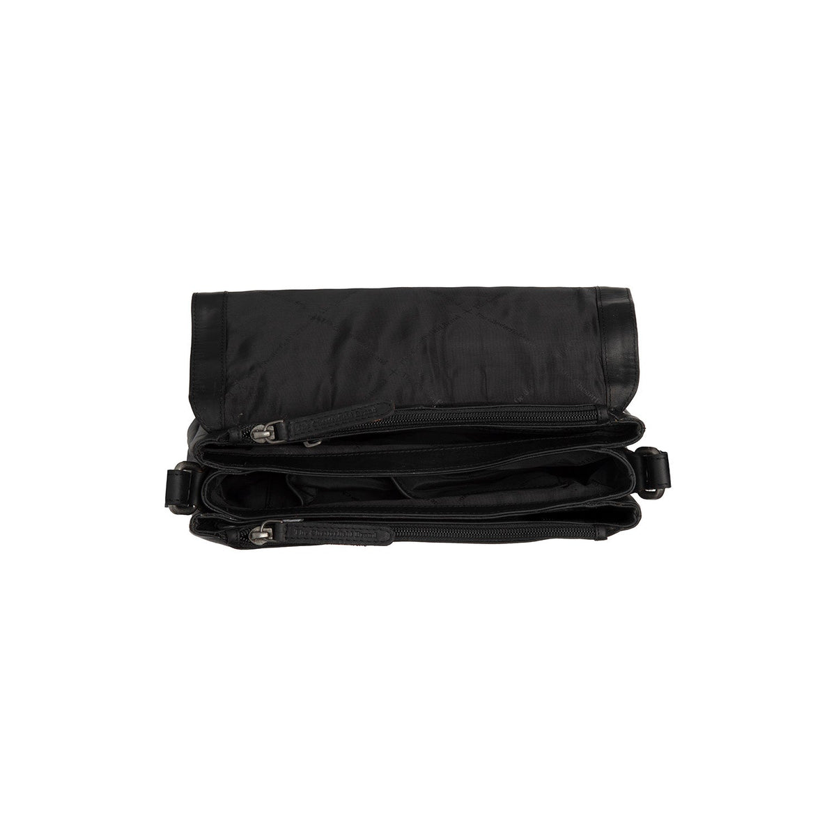Solid Antique Brass Hardware &amp; Heavy-Duty Dual Zipper Detail on Laverton Full-Grain Leather Crossbody Bag til Kvinder
