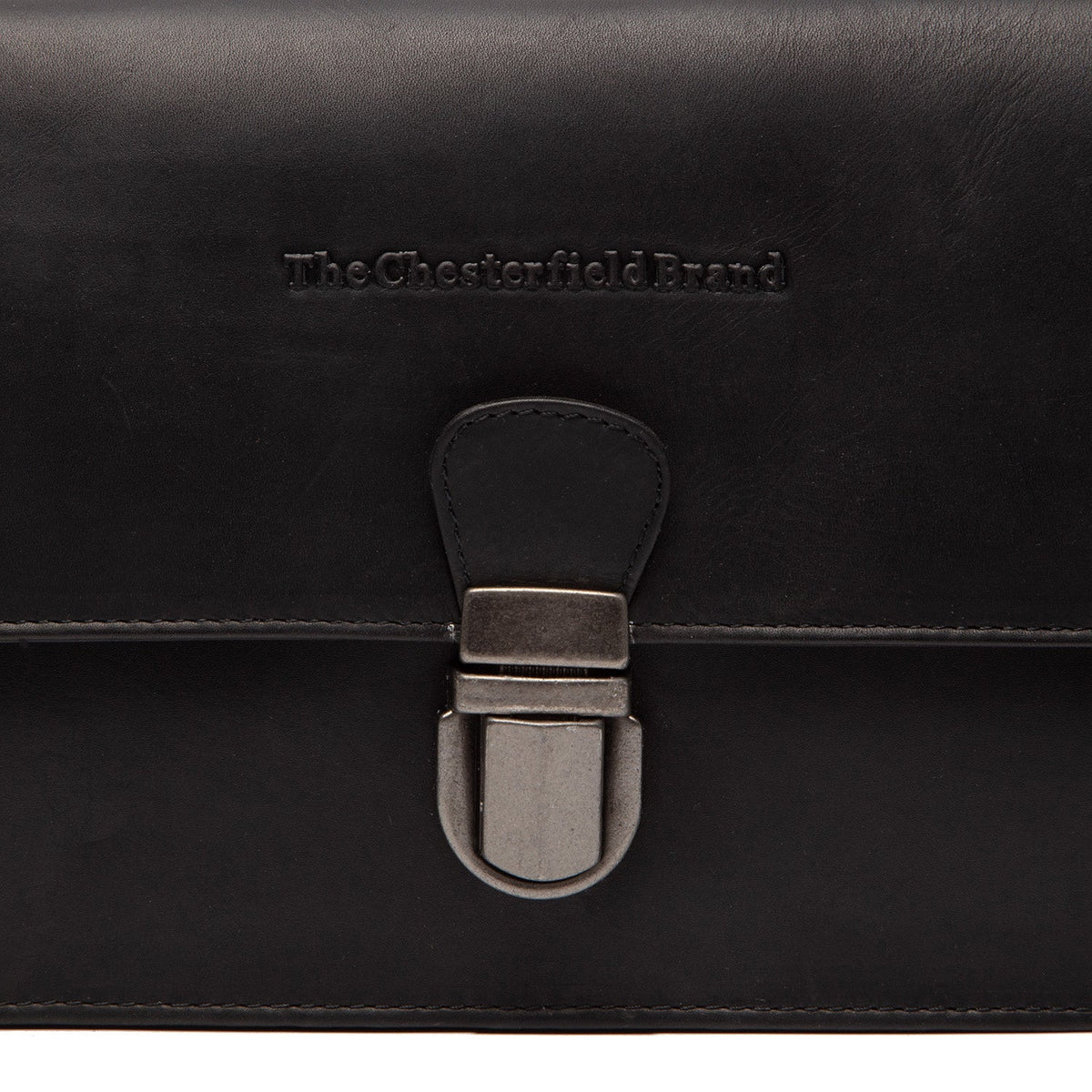 Lucca Full-Grain Leather Crossbody Bag til Kvinder - Structured Side Profile Showing Gusset Depth &amp; Expansion Capacity