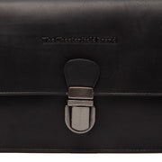 Lucca Full-Grain Leather Crossbody Bag til Kvinder - Structured Side Profile Showing Gusset Depth &amp; Expansion Capacity