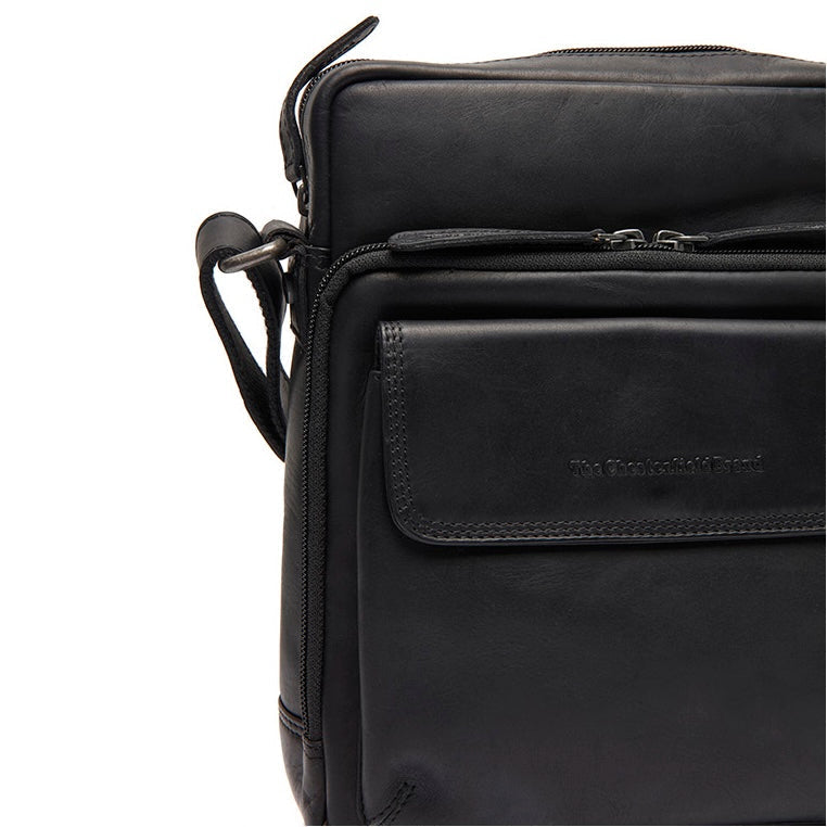 Montira Full-Grain Leather Crossbody Bag - Structured Side Profile Showing Gusset Depth & Expansion Capacity