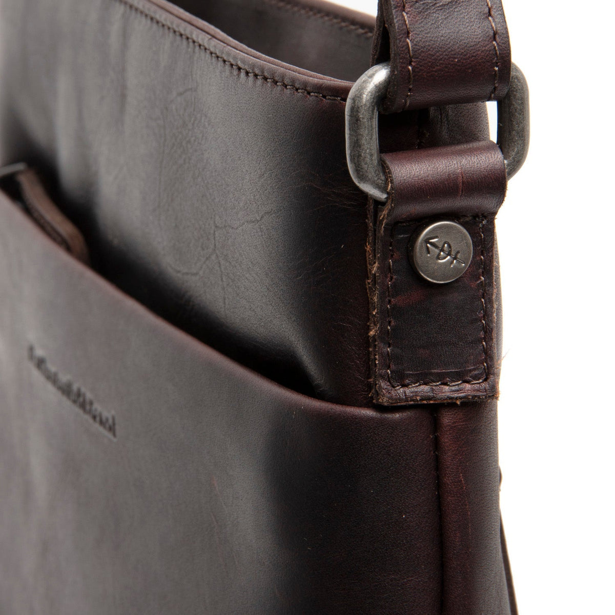 Brown Leather Crossbody Bag Navene, detail view 3
