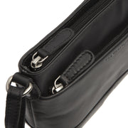 Salerno Full-Grain Leather Crossbody Bag til Kvinder - Structured Side Profile Showing Gusset Depth &amp; Expansion Capacity