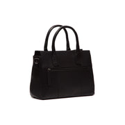 Tailored Rib Cuffs &amp; Hem Craftsmanship Construction Detail on Garda Full-Grain Leather Handbag til Kvinder