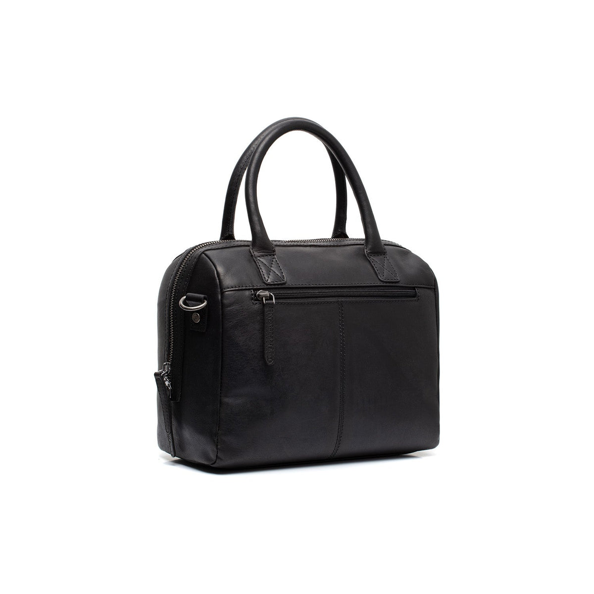 Styled Fit Perspective of Langton Full-Grain Leather Handbag til Kvinder on Model - Natural Daylight Drape