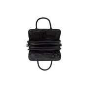 Close-Up Detail of Classic Collar &amp; Heavy-Duty Zipper Hardware on Layton Full-Grain Leather Handbag til Kvinder
