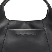 Close-Up Detail of Classic Collar &amp; Heavy-Duty Zipper Hardware on Salina Full-Grain Leather Handbag til Kvinder
