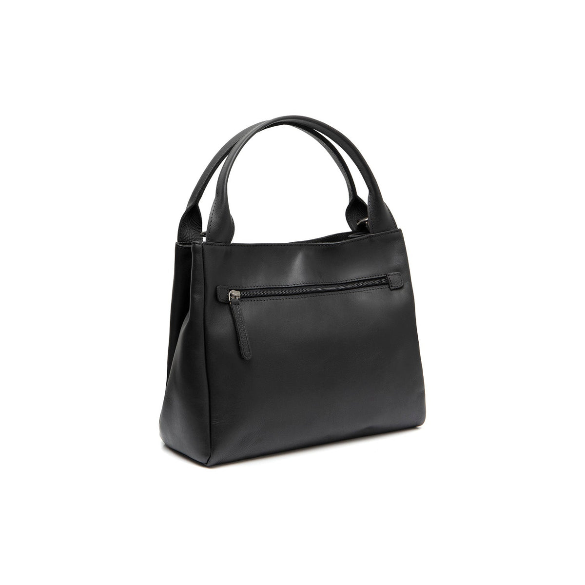 Tailored Rib Cuffs &amp; Hem Craftsmanship Construction Detail on Tenara Full-Grain Leather Handbag til Kvinder