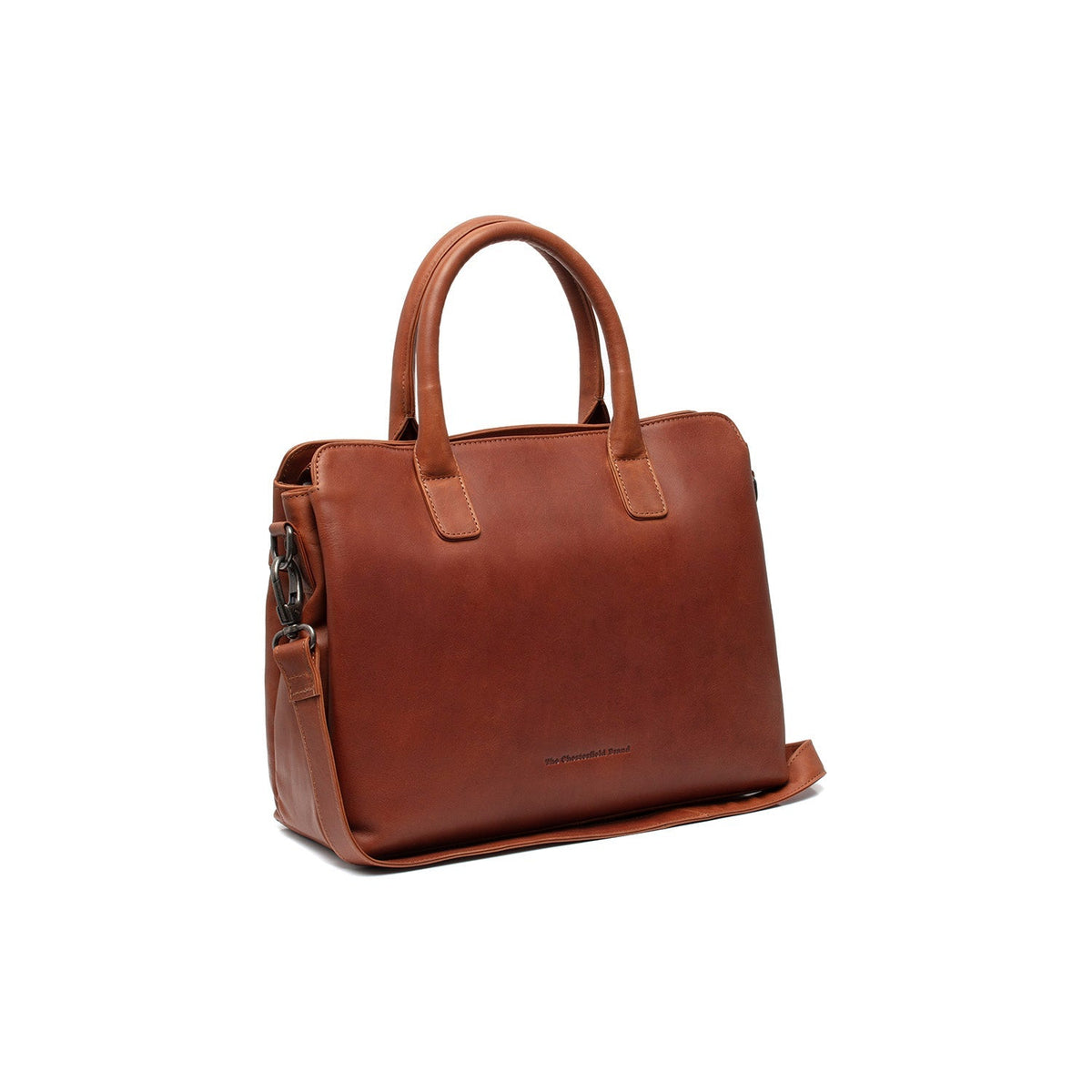 Styled Fit Perspective of Valmonte Full-Grain Leather Handbag til Kvinder on Model - Natural Daylight Drape