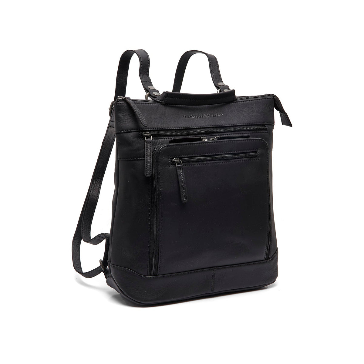 Caldero Full-Grain Leather Laptop Backpack til Kvinder in Classic 100% Full-Grain Leather - Full Exterior Front Profile View | Buy Online