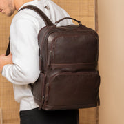 Lennox Full-Grain Leather Laptop Backpack til Kvinder – alternate product view 2