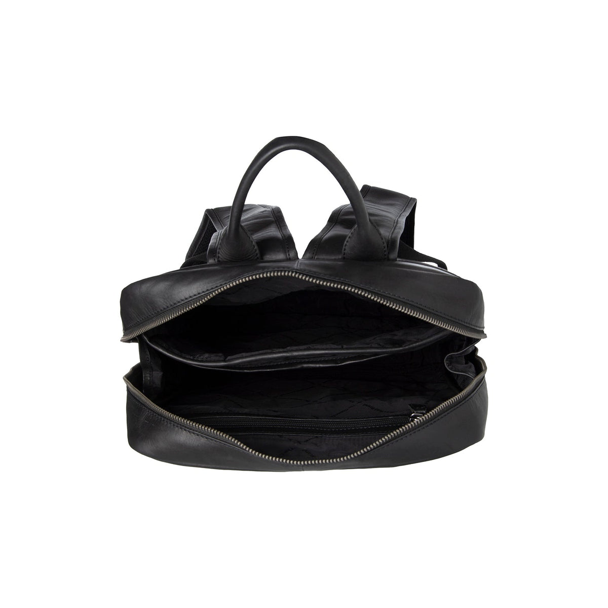 Nicola Full-Grain Leather Laptop Backpack til Kvinder - Structured Side Profile Showing Gusset Depth &amp; Expansion Capacity