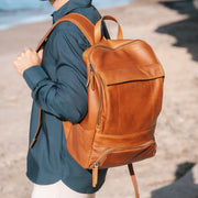 Rich Full-Grain Leather Laptop Backpack til Mænd – alternate product view 2